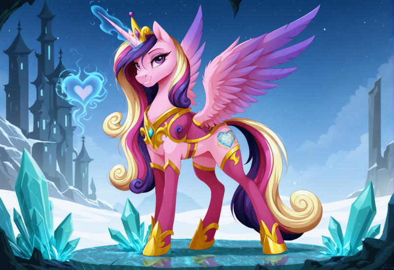 hr-00029-1878650192-masterpiece, best quality, absurd res, hi res, princess cadance casting a spell in the shape of a heart, princess cadance _(mlp_.webp